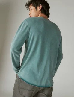 Lucky Brand weekend slub jersey long sleeve henley mineral blue*MEN Shirts & Tops