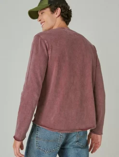 Lucky Brand weekend slub jersey long sleeve henley maroon banner*MEN Shirts & Tops