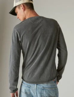 Lucky Brand weekend slub jersey long sleeve henley jet black*MEN Shirts & Tops