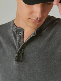Lucky Brand weekend slub jersey long sleeve henley jet black*MEN Shirts & Tops