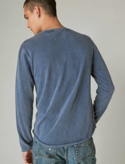 Lucky Brand weekend slub jersey long sleeve henley dress blues*MEN Shirts & Tops