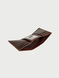 Lucky Brand western embossed leather trifold wallet dark brown*MEN Bags & Wallets