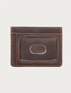 Lucky Brand western embossed leather card case dark brown*MEN Bags & Wallets