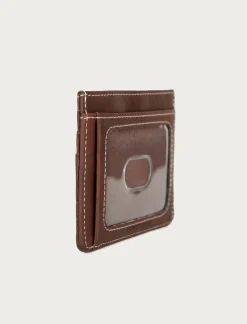 Lucky Brand western embossed leather card case dark brown*MEN Bags & Wallets