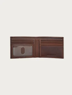 Lucky Brand western embossed leather bifold wallet dark brown*MEN Bags & Wallets
