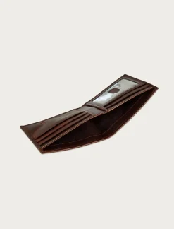 Lucky Brand western embossed leather bifold wallet dark brown*MEN Bags & Wallets