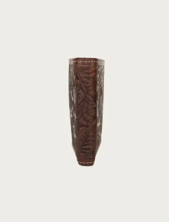 Lucky Brand western embossed leather bifold wallet dark brown*MEN Bags & Wallets