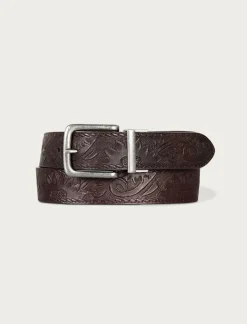 Lucky Brand western embossed reversible leather belt charcoal*MEN Belts