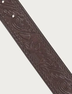 Lucky Brand western embossed reversible leather belt charcoal*MEN Belts