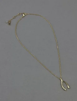 Lucky Brand wish bone pendant gold*WOMEN Jewelry