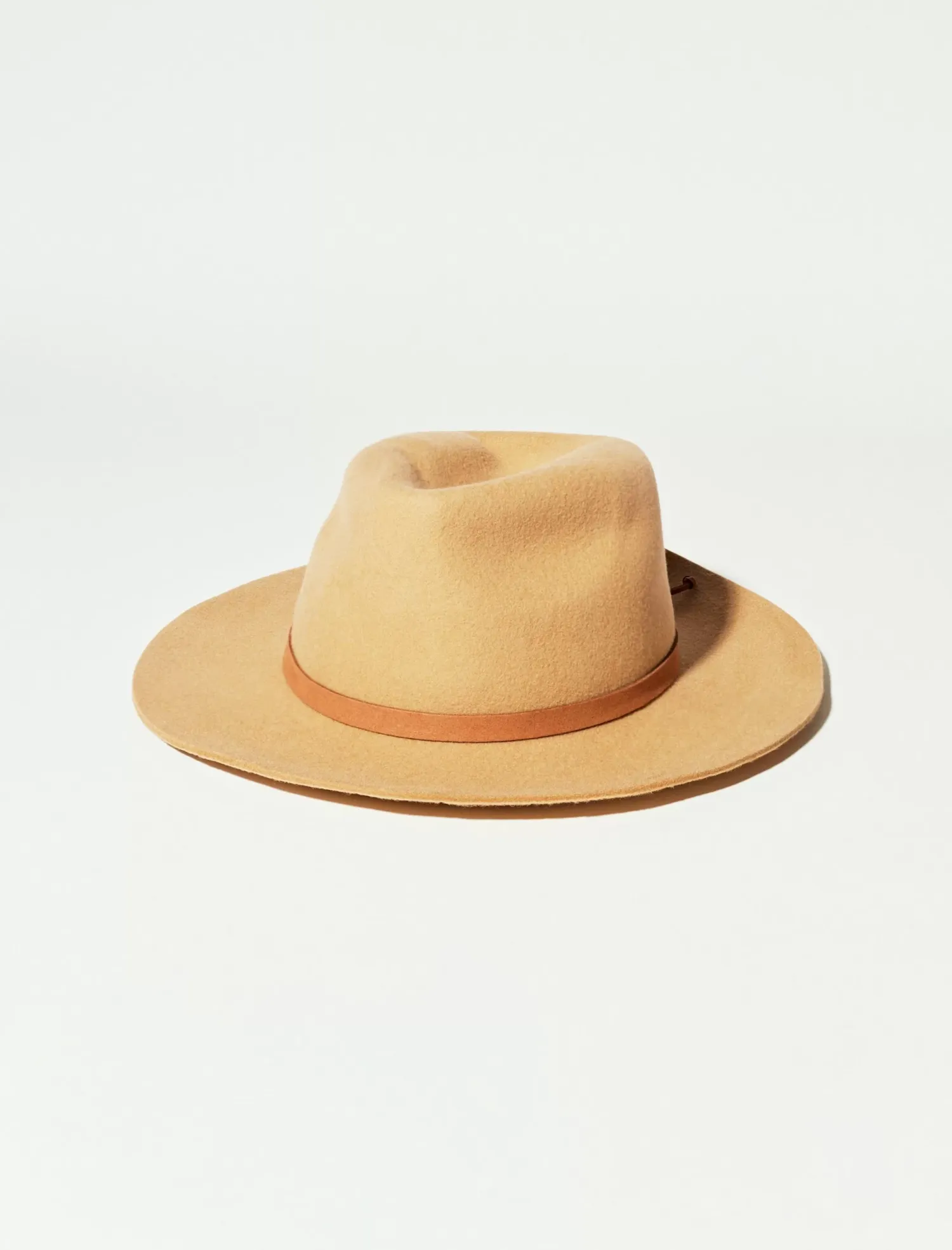 Lucky Brand wool leather tie fedora khaki sand*WOMEN Hats