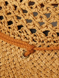 Lucky Brand woven cowboy hat with strap buff*WOMEN Hats
